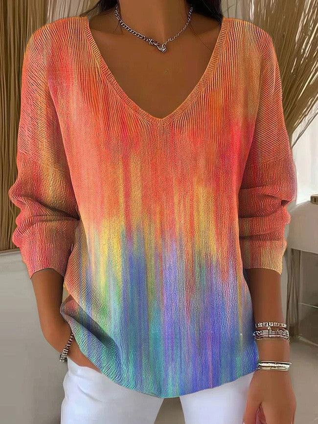 Emma | Colorful Sweater with V-Neck