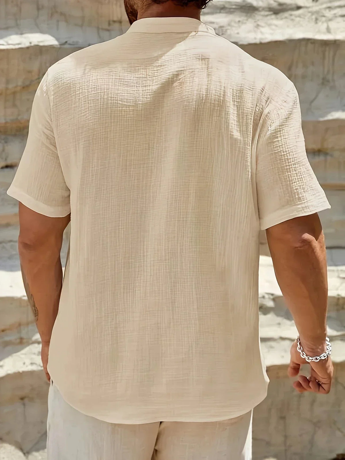 Christian | Elegant Summer Shirt with High Collar