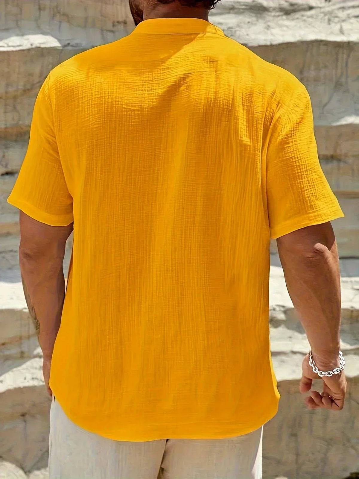 Christian | Elegant Summer Shirt with High Collar