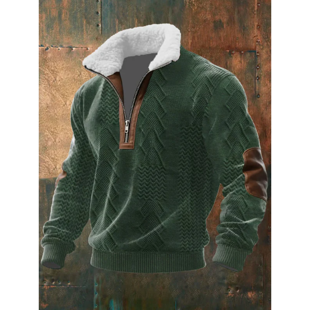 Darevo | Fleece Sweater with Zip and High Collar