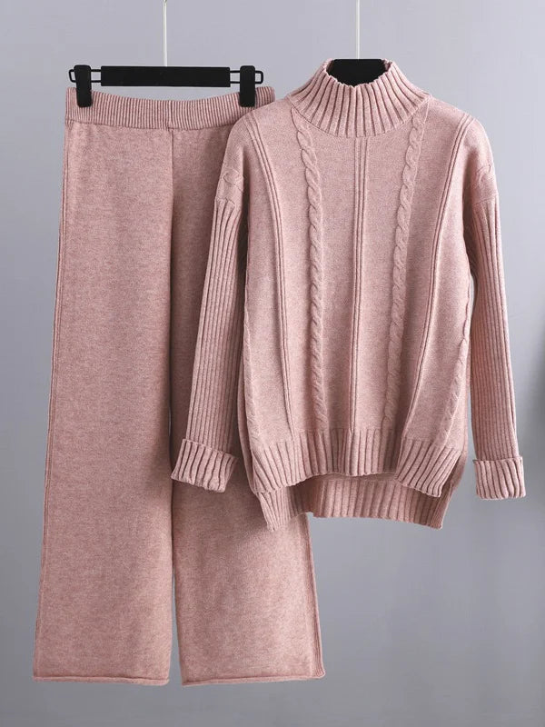Michelle | Complete Two-Piece Cable Knit Lounge Set