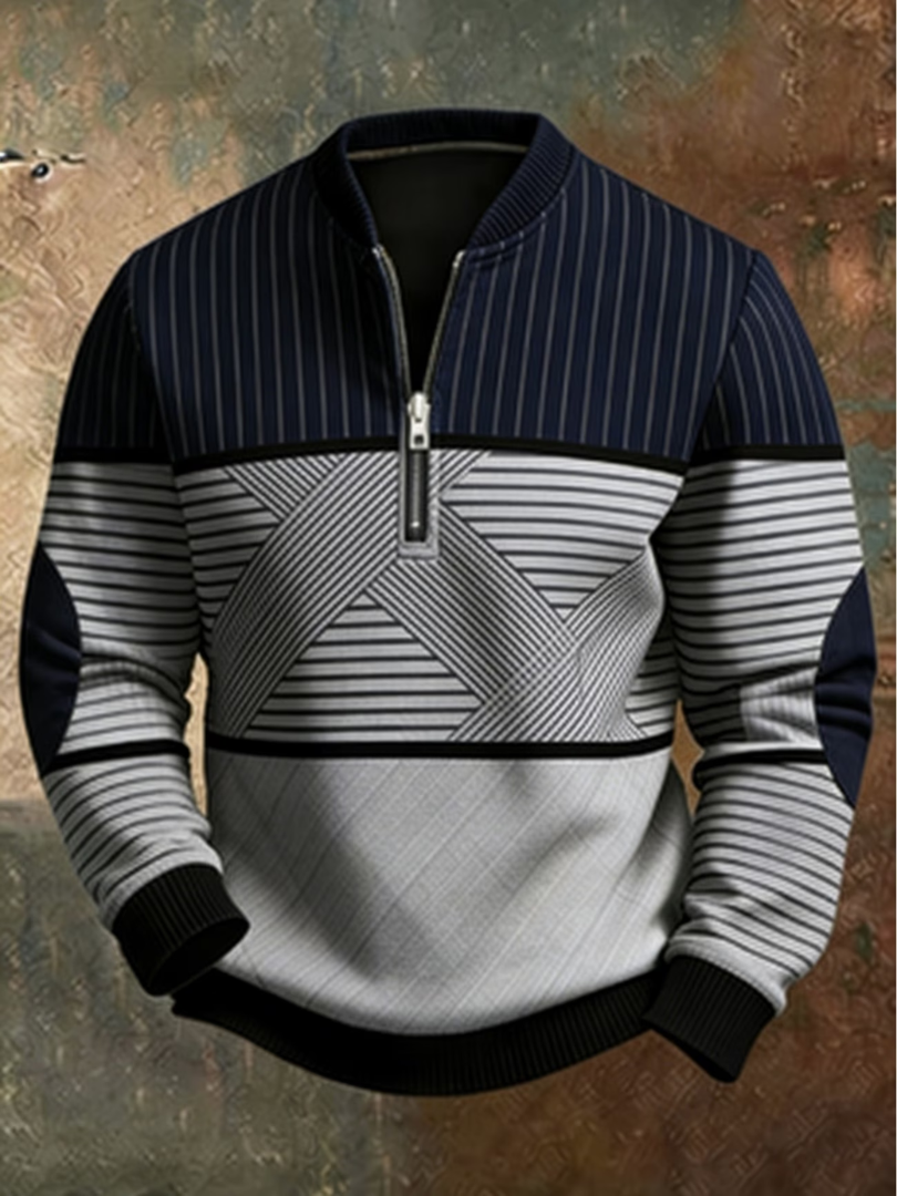 Darevo | Elegant Men's Sweater with Half Zip
