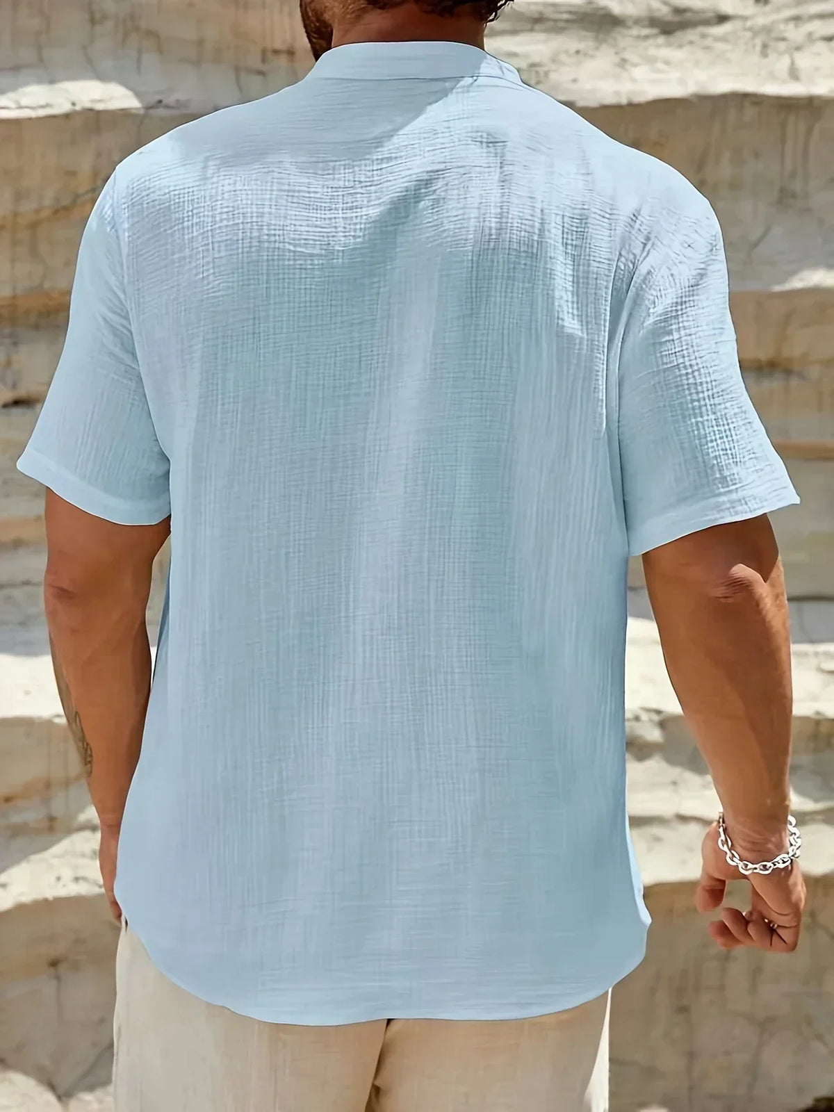 Christian | Elegant Summer Shirt with High Collar
