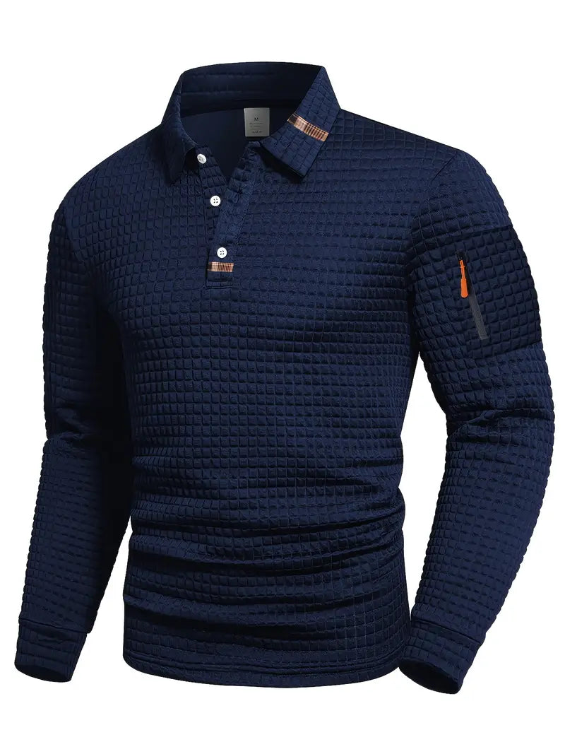 Bruce | Textured Polo with Pocket on the Sleeve