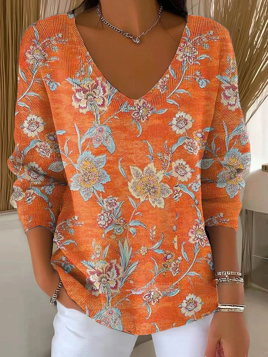 Ella | Colorful Sweater with V-Neck