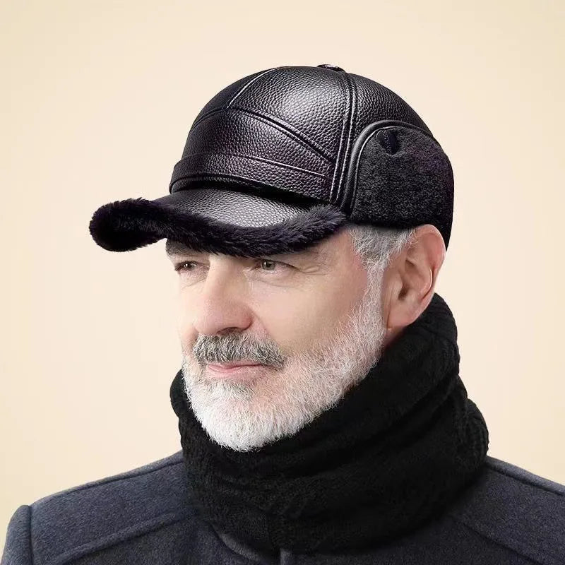 Derrick | Fur Leather Cap