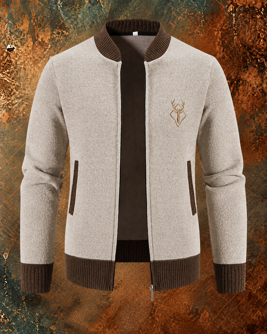 Darevo | Men's Knit Gilet with Autumn Detail