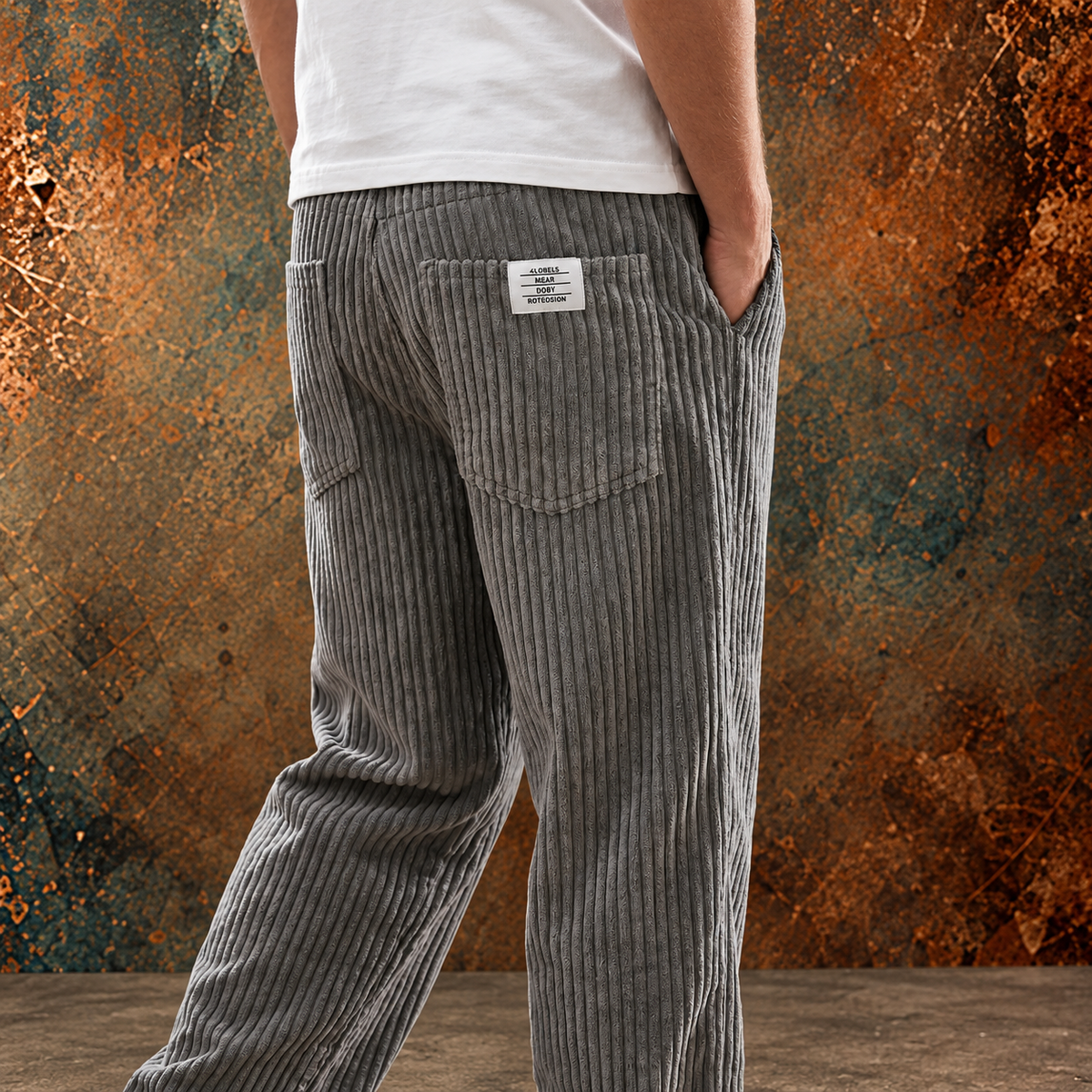 Darevo | Men's Corduroy Pants with Elastic Waistband