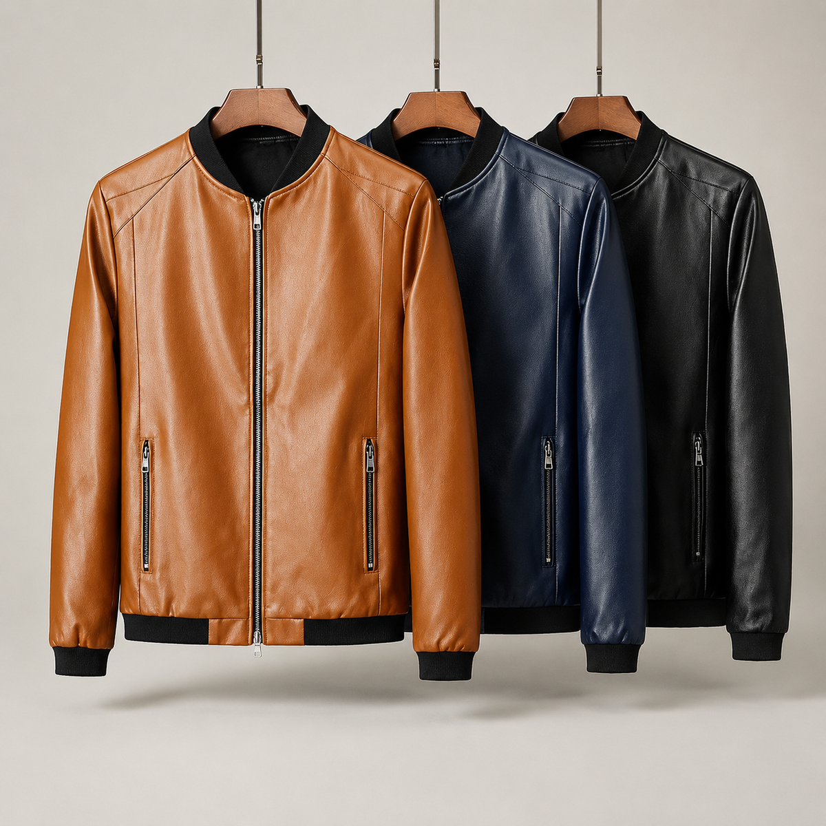 Darevo | Leather Bomber Jacket
