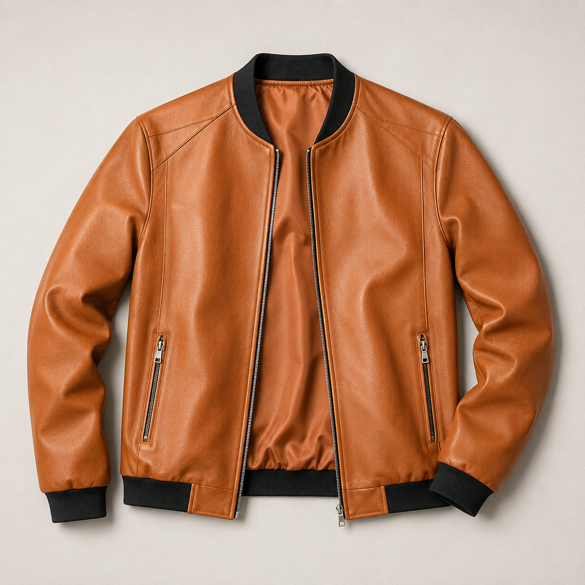 Darevo | Leather Bomber Jacket