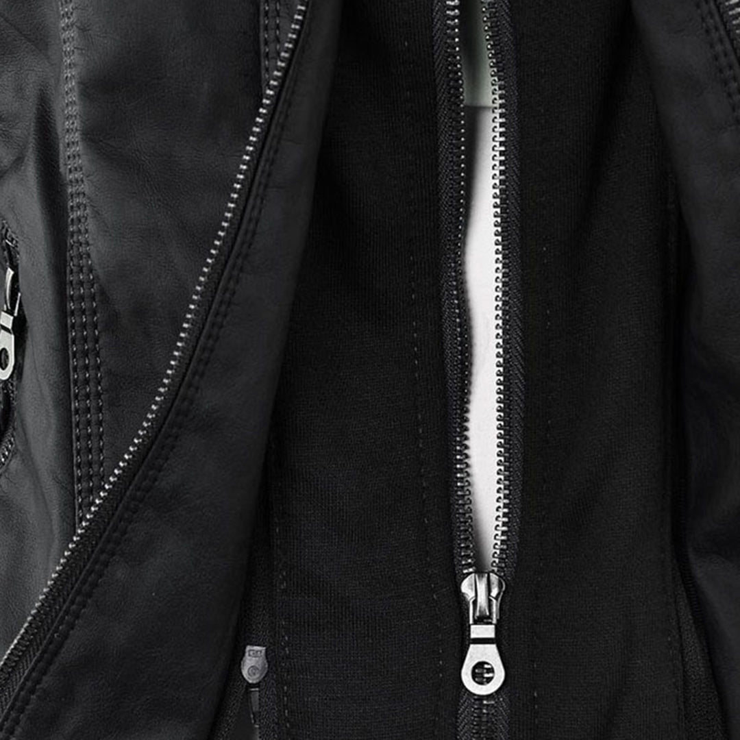 Sandra | Modern Leather Jacket with Hood