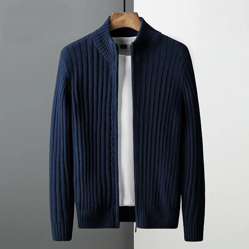 Caleb | Striped Cardigan with Zipper