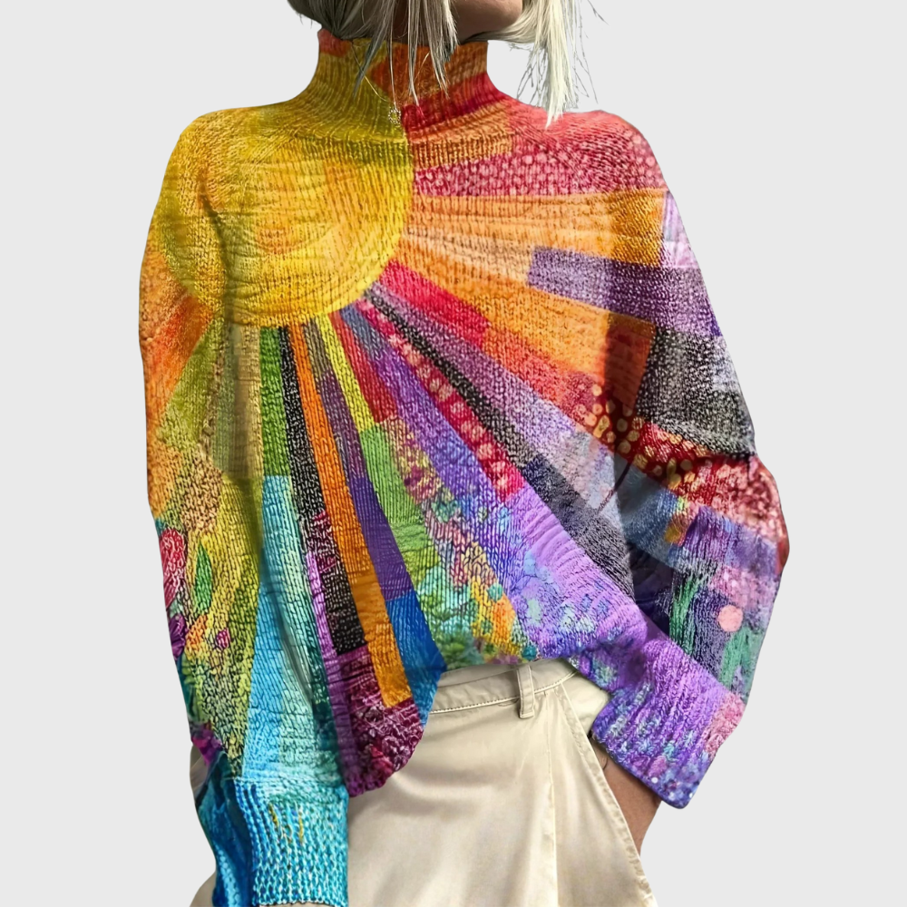 Violet | Colorful and Cheerful High Neck Sweater