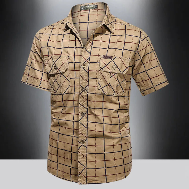 Austin | Elegant Short Sleeve Checkered Shirt