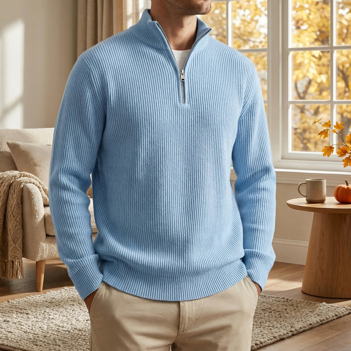 Darevo | Long Sleeve Half-Zip Sweater