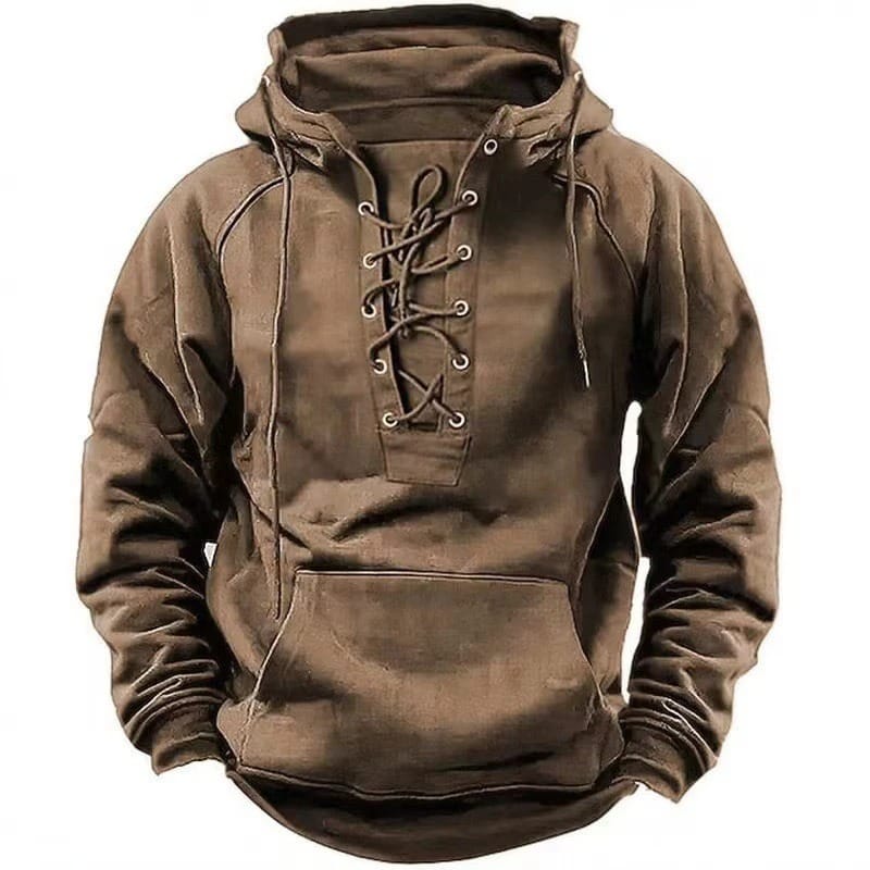 Darevo | Lace-up hoodie with a kangaroo pocket