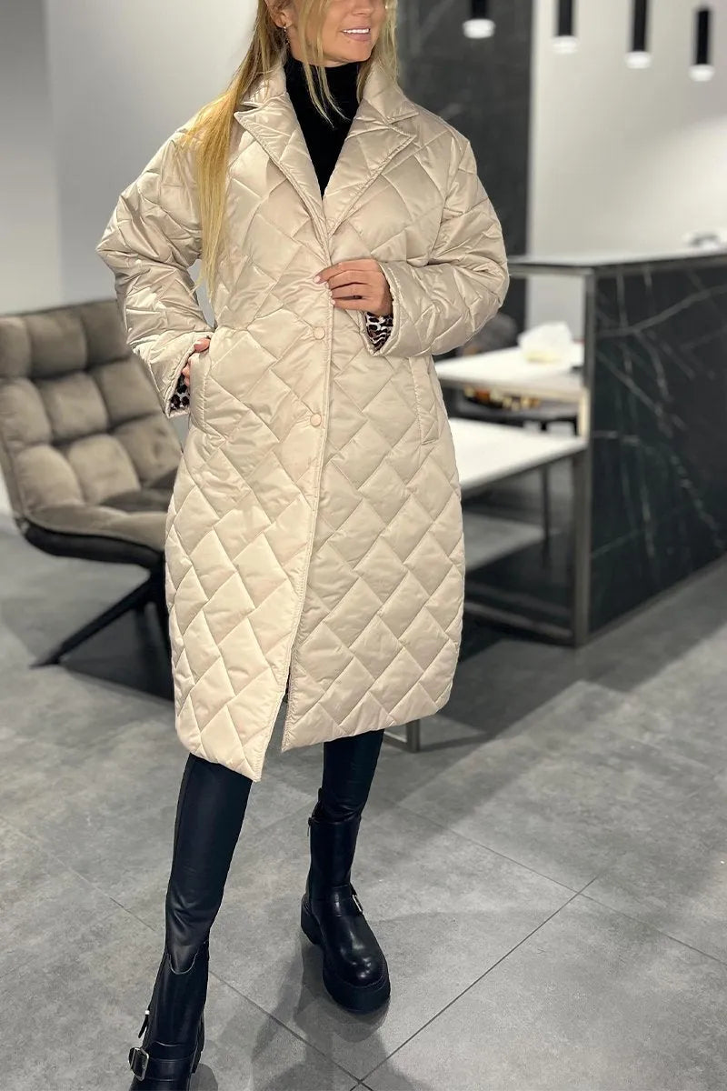 Abigail | Reversible Quilted Coat with Leopard Print Lining