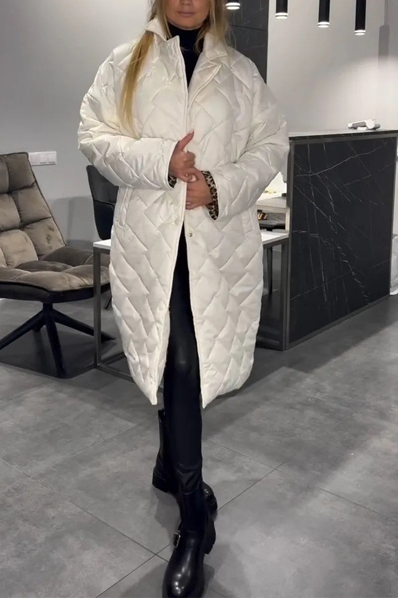 Abigail | Reversible Quilted Coat with Leopard Print Lining