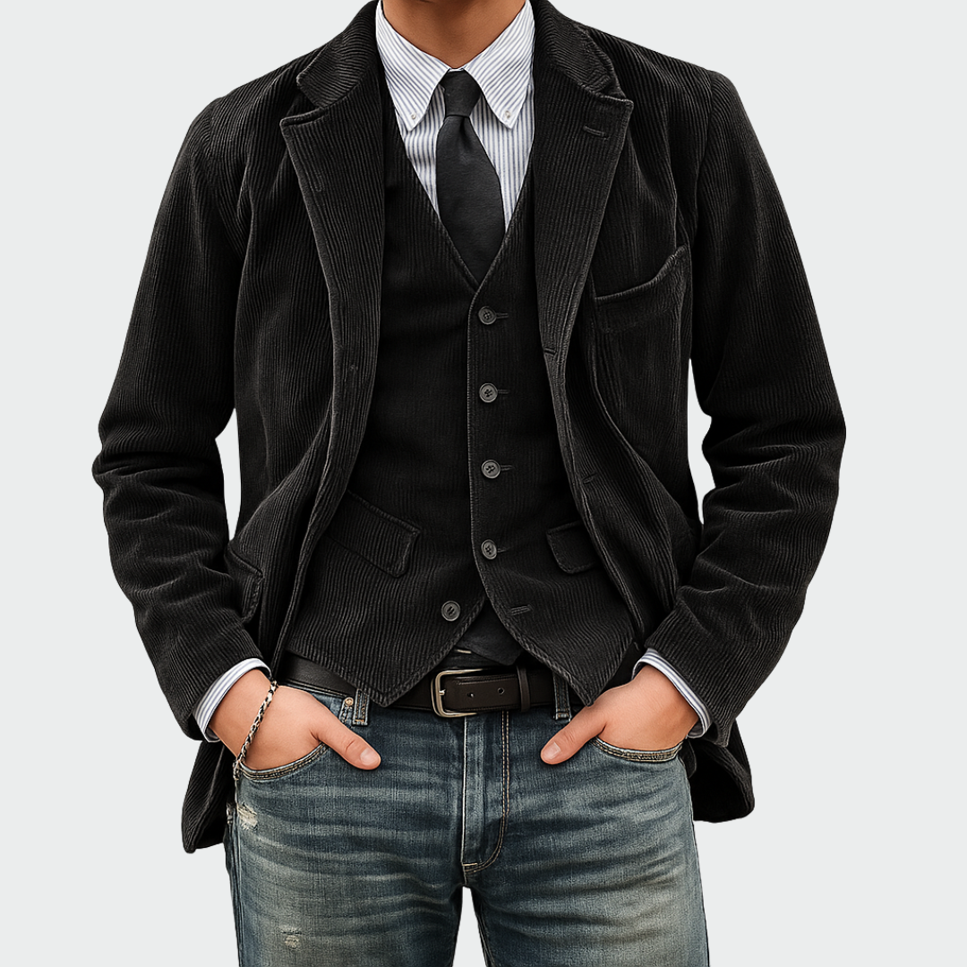 Grant | Velvet Blazer & Waistcoat Set