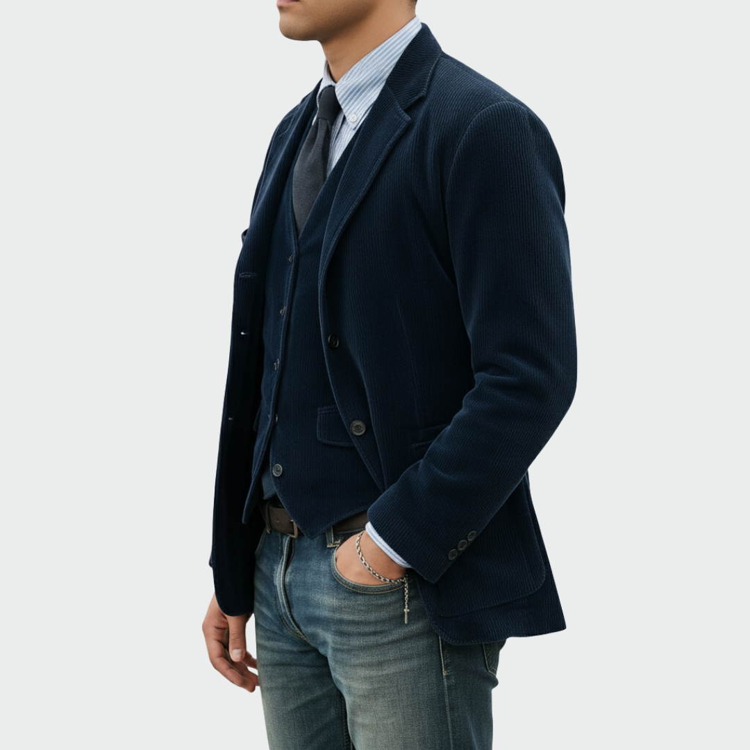 Keegan | Men's Velvet Blazer & Waistcoat Set