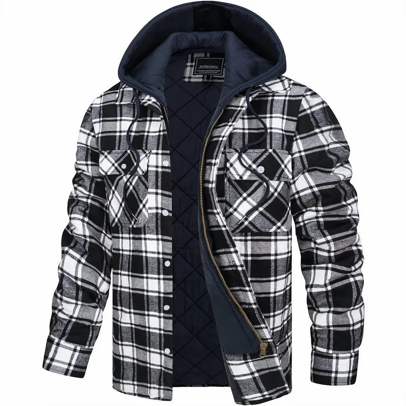 Calvin | Elegant Long Sleeve Warm Hooded Jacket With Button