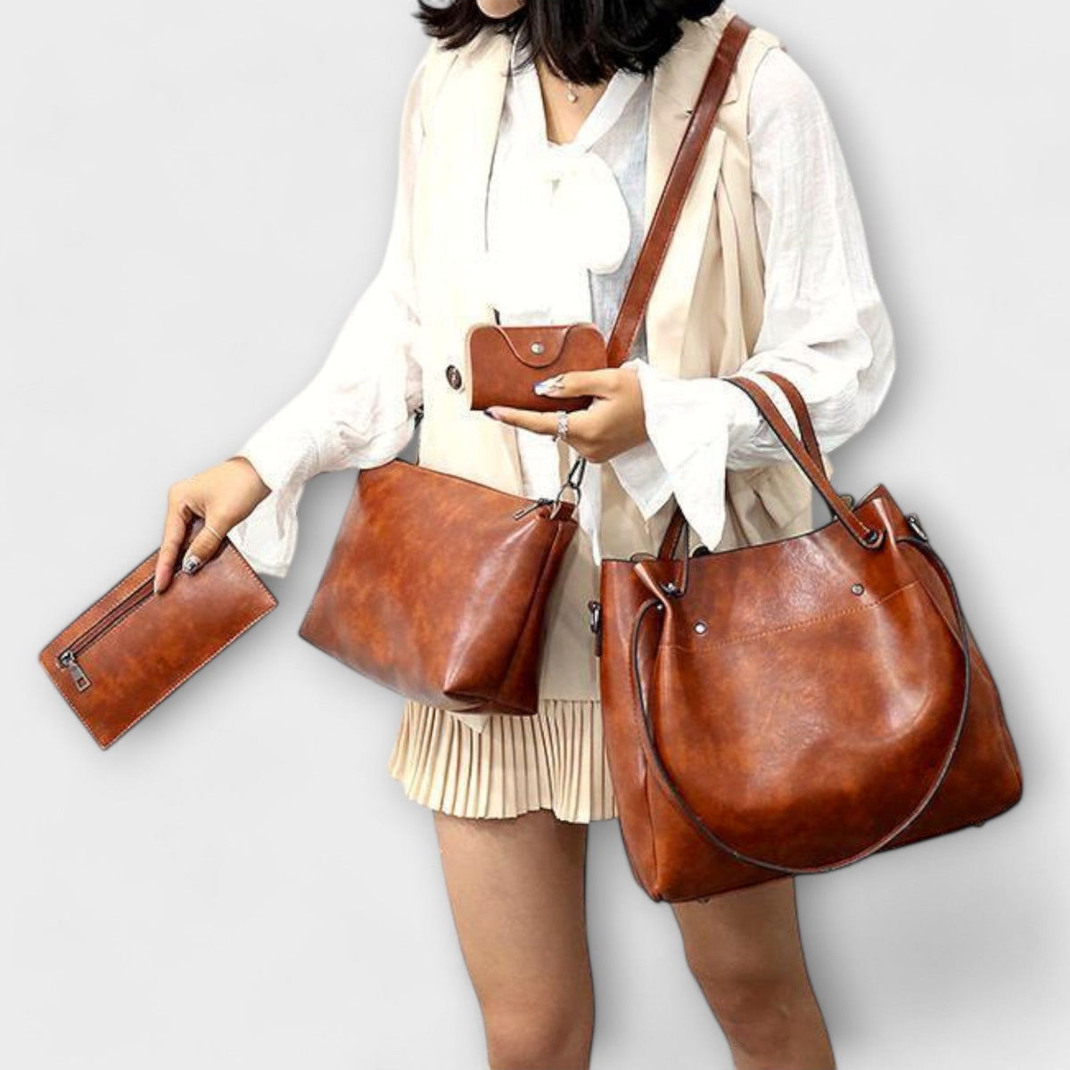 Olivia | 4-Piece Vintage Bag Set