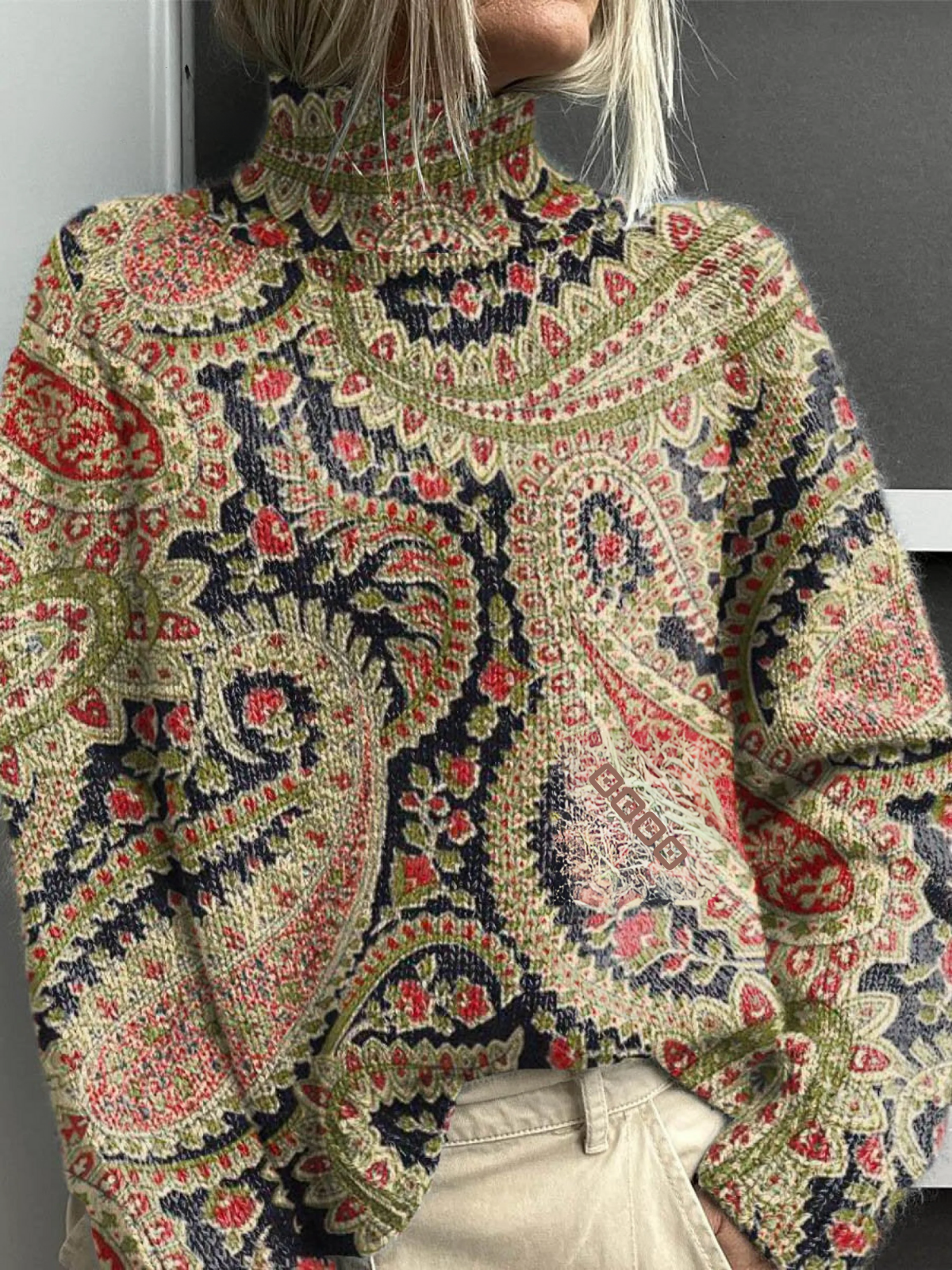 Ella | Vintage Flower Sweater with Collar