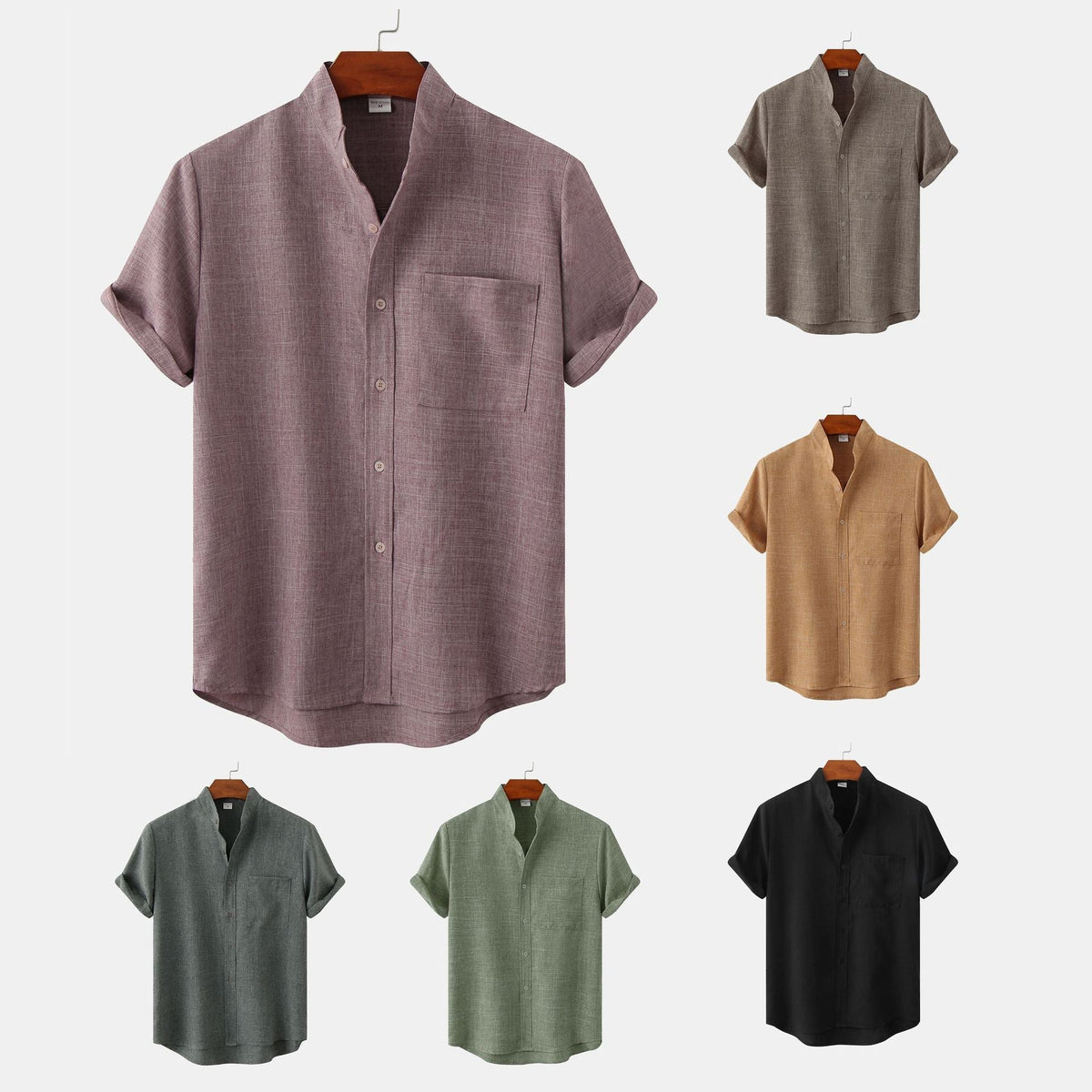 Benjamin | Solid Cotton Shirt with Buttons.