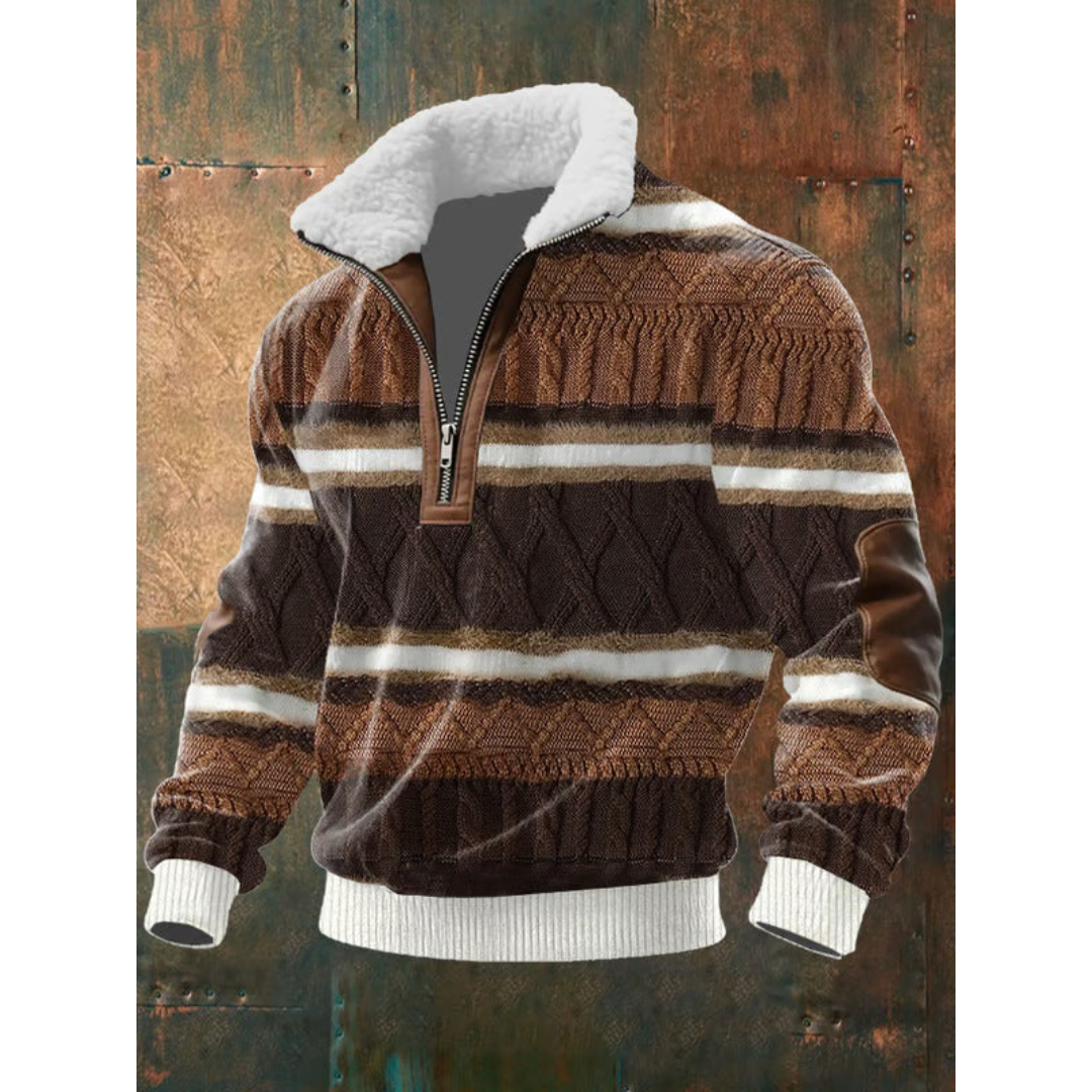 Darevo | Fleece Sweater with Zip and High Collar