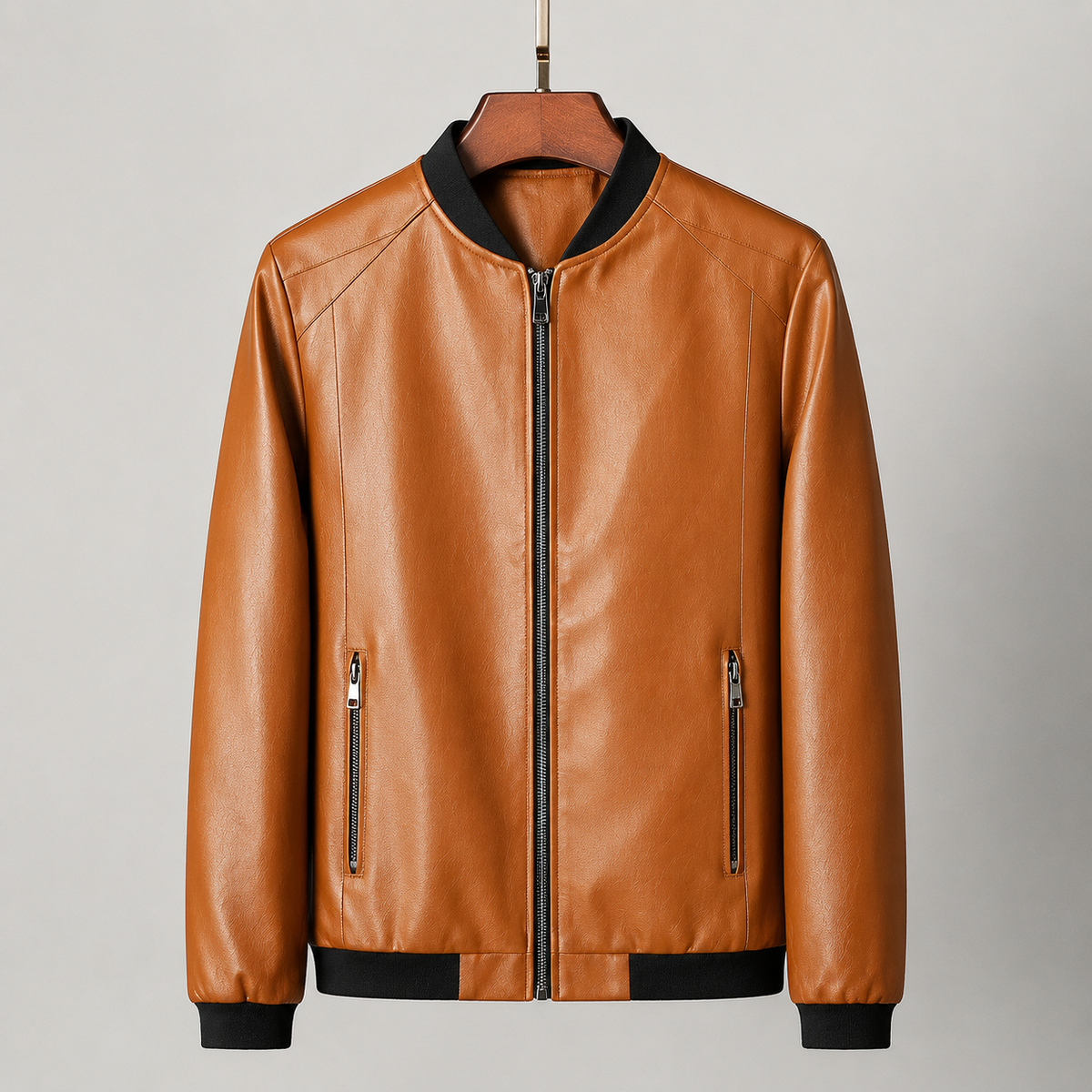 Darevo | Leather Bomber Jacket