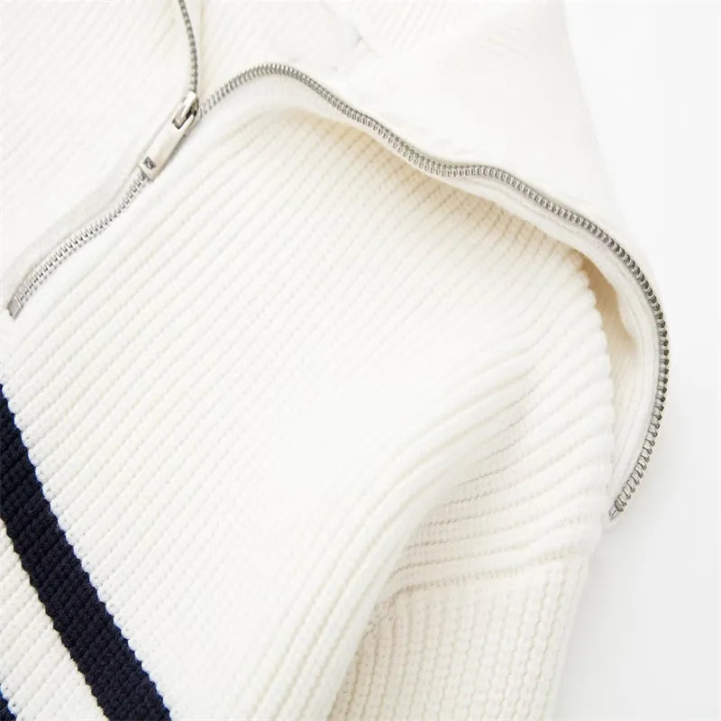 Brian | Striped Zip Sweater
