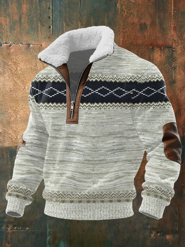 Felix | Zip-Up Sweater with a High Fur-Trimmed Collar