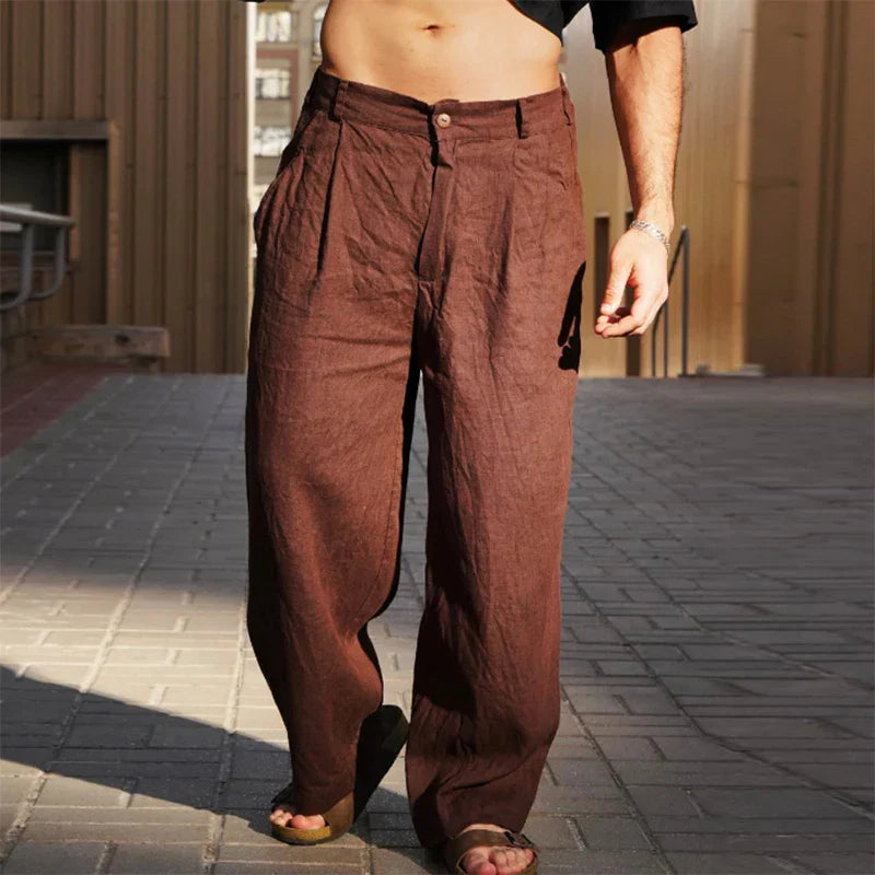 Jonathan | Wide Linen Pants