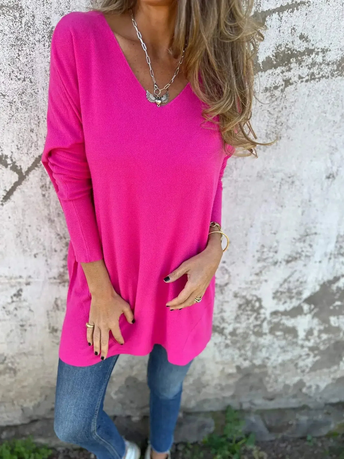 Jessica | Relaxed V-Neck Knit Tunic