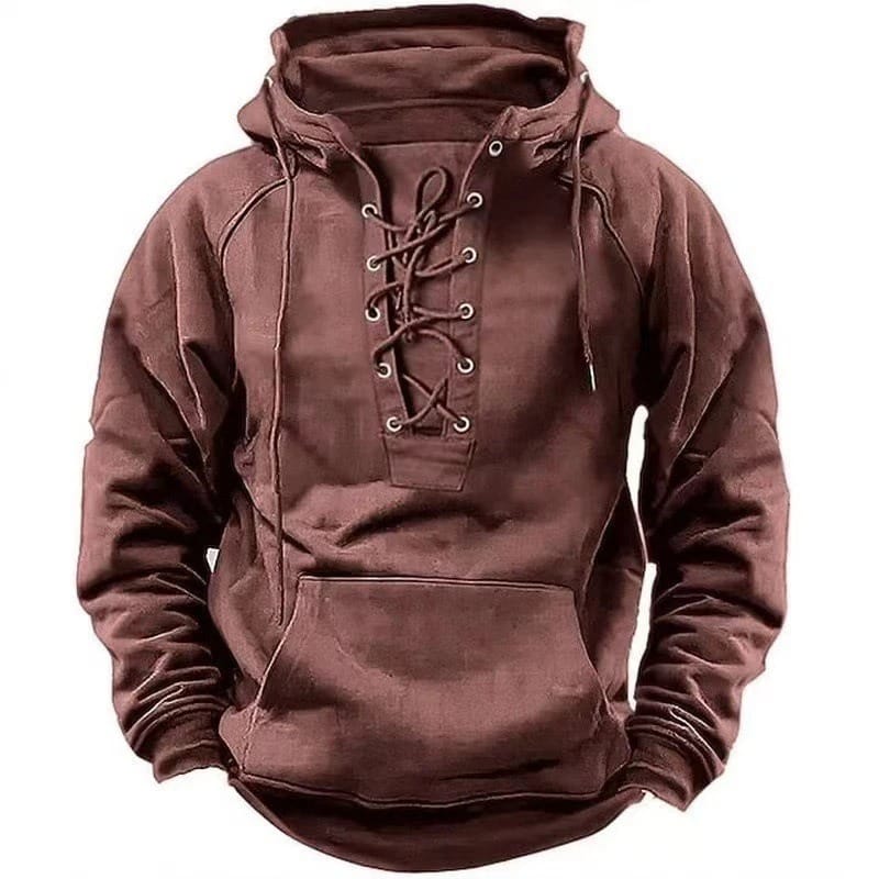 Darevo | Lace-up hoodie with a kangaroo pocket