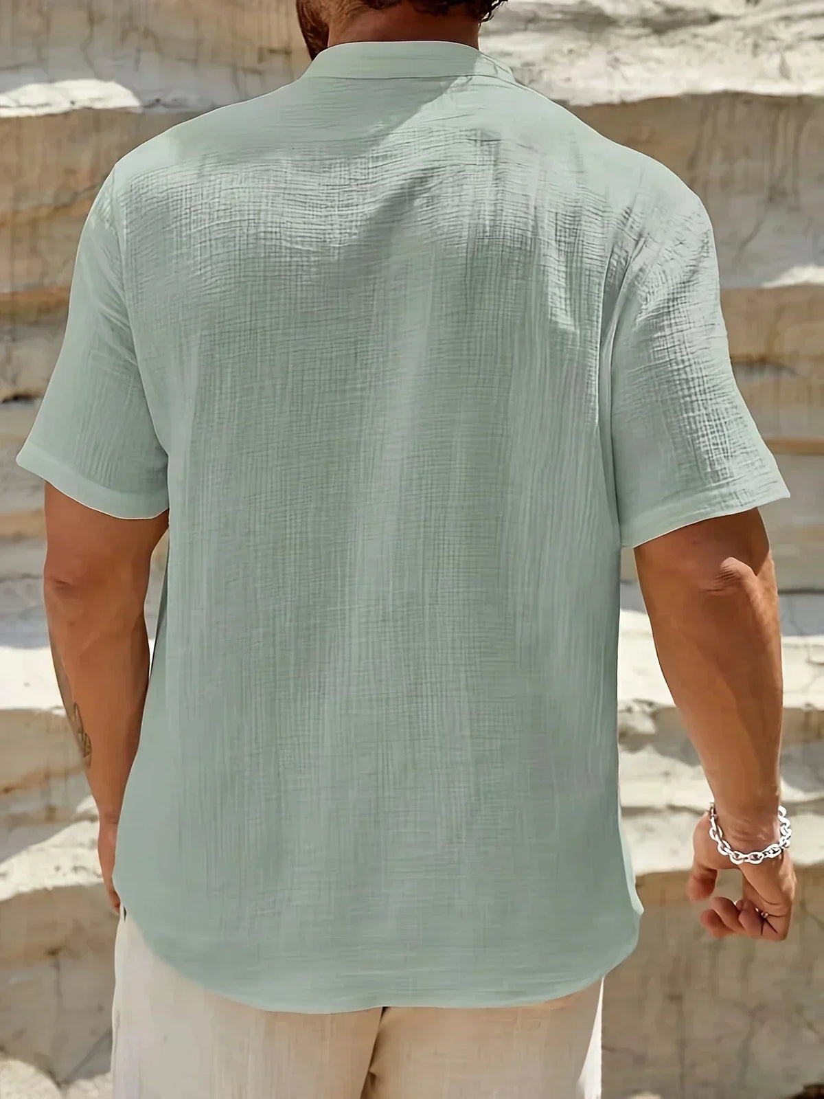 Christian | Elegant Summer Shirt with High Collar