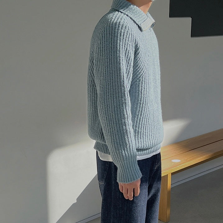Kenneth | Quarter-Zip Azure Pullover