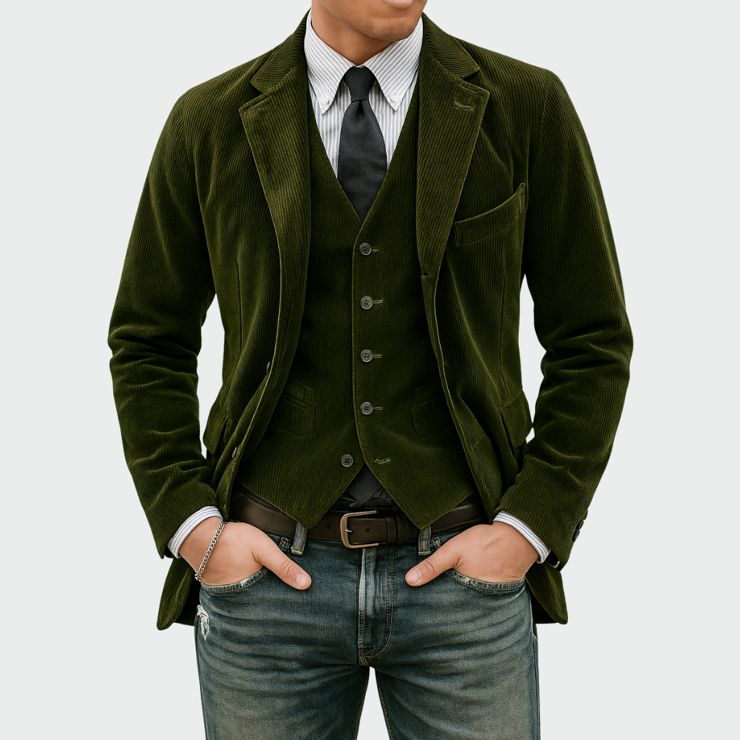 Grant | Velvet Blazer & Waistcoat Set