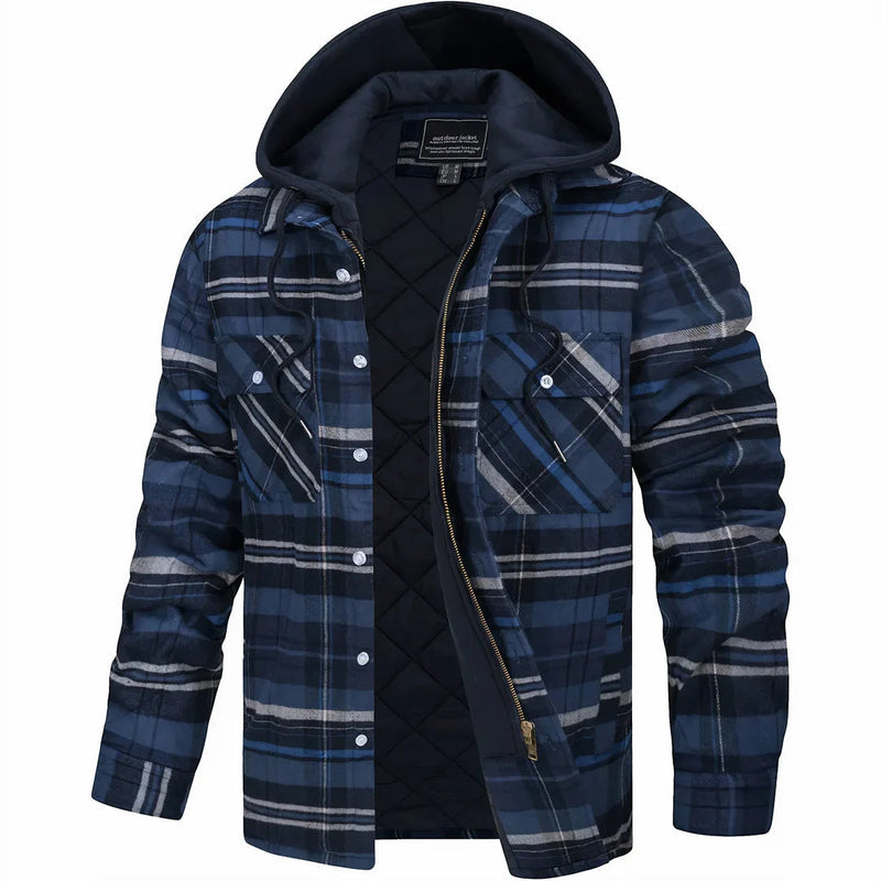 Calvin | Elegant Long Sleeve Warm Hooded Jacket With Button